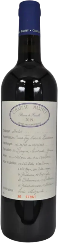 photo du vin Sainte-Foy Côtes de Bordeaux Château Martet la Réserve de Famille