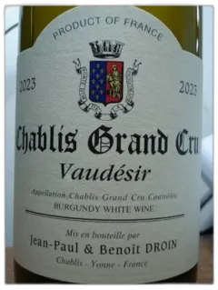 photo du vin Chablis Grand Cru Vaudesir Droin 2023