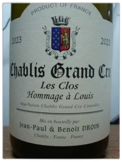 photo du vin Chablis Grand Cru Les Clos Hommage à Louis Droin