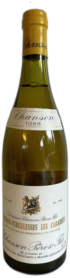 photos du vin Pernand Vergelesses 1er Cru Caradeux, Domaine Chanson Père & Fils, Vts, 1988