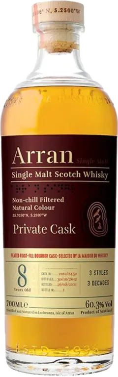photo du vin Arran 8 Ans 2012 Peated First Fill Bourbon Barrel