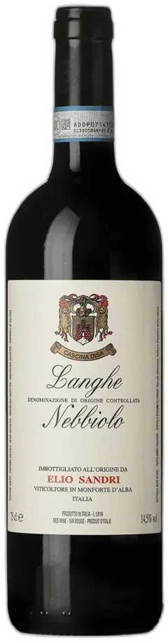 vue du vin Langhe Doc Nebbiolo Elio Sandri 2023