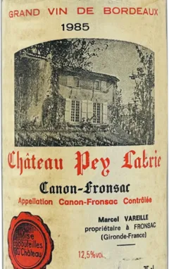 image du vin Château Pey Labrie