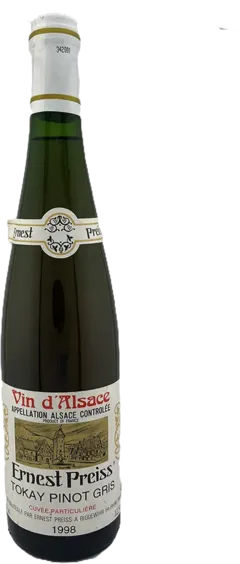 vue du vin 1998 Vin d’Alsace Tokay Pinot Gris Ernest Preiss