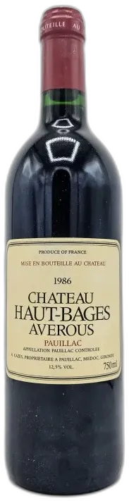 illustration du vin 1986 Haut-Bages Averous Lynch-Bages