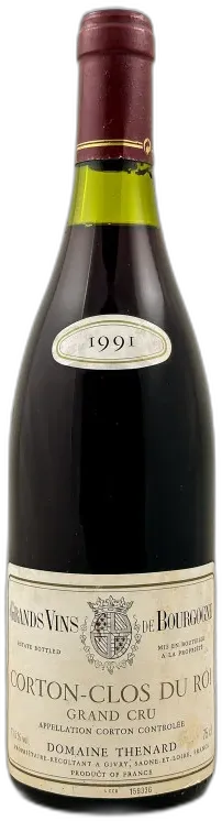 photo du vin Domaine Thénard Corton "Clos du Roi" 1991