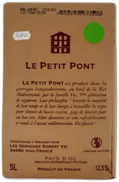 photo du vin Bib Petit Pont Blanc 5 Litres