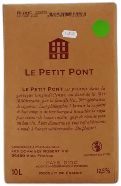 photo du vin Bib Petit Pont Blanc Vic 10 Litres