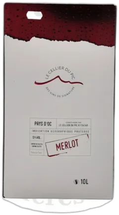 photos du vin Bib Merlot Rouge Cellier du Pic 10 Litres