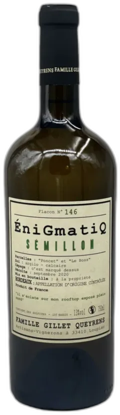 photo du vin Château Grand Peyruchet Enigmatiq 2022 Vin Blanc Sec de Bordeaux