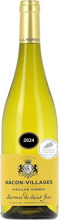 vue du vin Baronne de Saint Jean "Vieilles Vignes" 2024 a O.p Mâcon-Villages, Vin Blanc