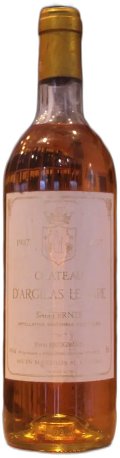 photos du vin Sauternes 1987 Château d'Argilas le Pape