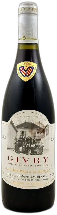 vue du vin Jean Renaud Givry 2001
