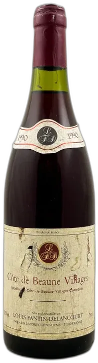 vue du vin Louis Fantin Côte de Beaune Villages 1990