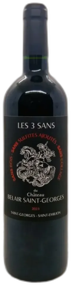 image du vin Château Belair Saint-Georges les 3 Sans 2023 Aoc Saint-Georges-Saint-Emilion