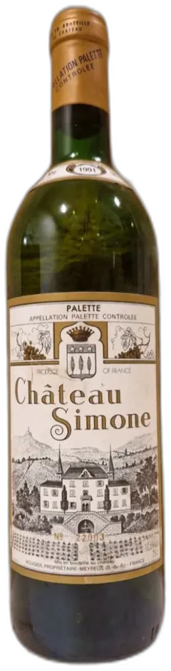 illustration du vin Château Simone Blanc 1991 Aoc Palette