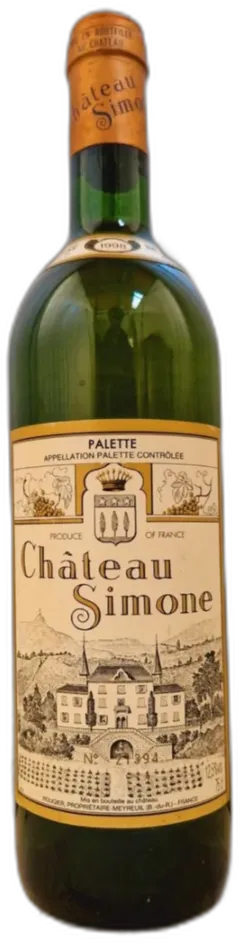 image du vin Château Simone Blanc 1998 Aoc Palette