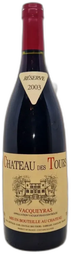 capture du vin Château des Tours Vacqueyras 2003