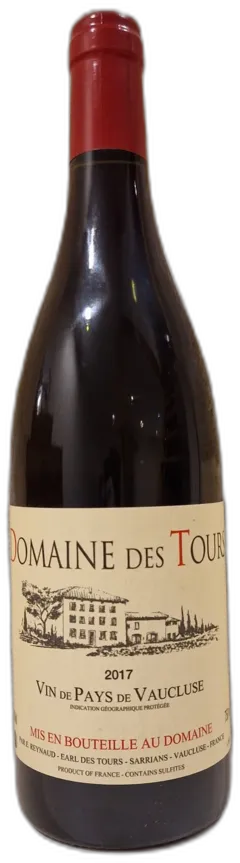 vue du vin Domaine des Tours Rouge 2017