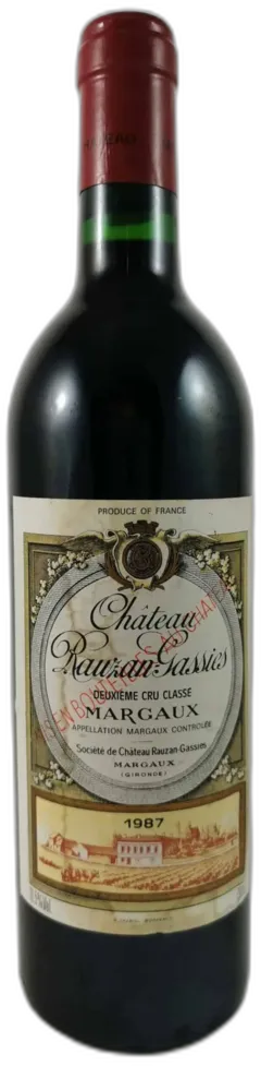 photo du vin Château Rauzan-Gassies 1987