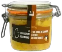 image du vin Foie Gras de Canard Entier du Sud Ouest en Bocal Verre de 330 gr le Chaudron Gourmand