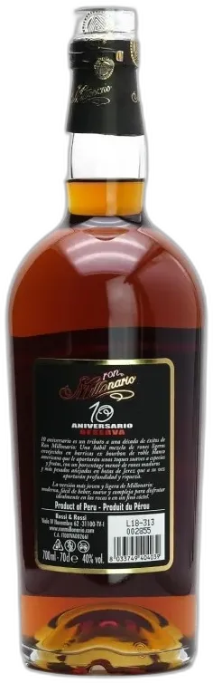 image du vin Rhum 10 Ans Anniversario Reserva Millonario