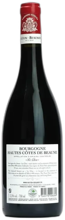 image du vin Hautes Côtes de Beaune le Clou Nuiton Beaunoy