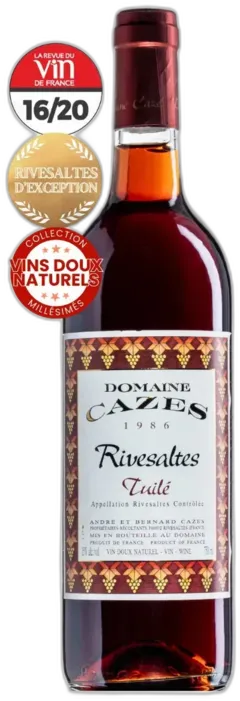 vue du vin Rivesaltes Tuilé 1986 Domaine Cazes