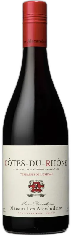 vue du vin Côtes du Rhône “Terrasses de l'Eridan” les Alexandrins