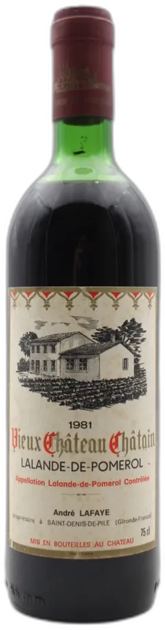 vue du vin Vieux Château Châtain 1981