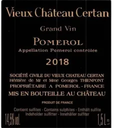 photo du vin Vieux Château Certan