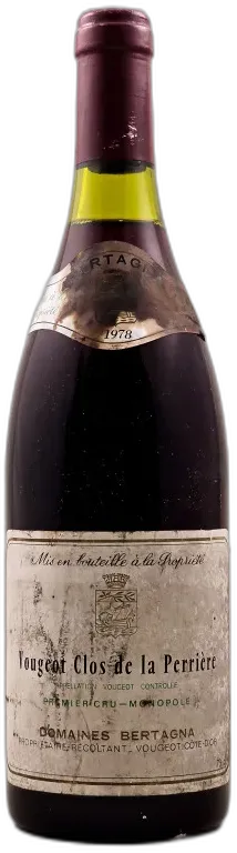 vue du vin Bertagna Vougeot 1er Cru "Clos de la Perrière" 1978