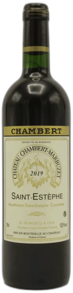 photo du vin Saint Estephe Chateau Chambert Marbuzet 2019