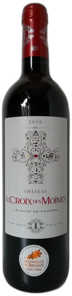 vue du vin Lalande de Pomerol 'la Croix des Moines ' Dom j Trocard