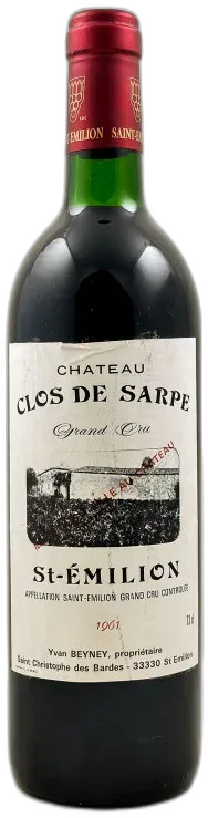 photo du vin Château Clos de Sarpe Saint Emilion 1961