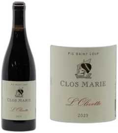 image du vin Clos Marie Pic Saint Loup l' Olivette 2023