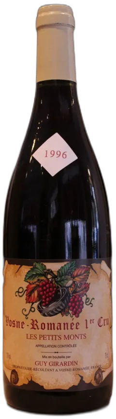 photo du vin Vosne Romanee 1er Cru les Petits Monts 1996 Guy Girardin