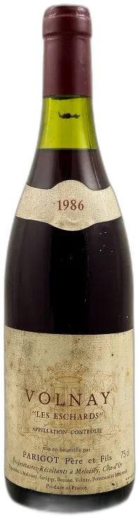 capture du vin Parigot Volnay "les Echards" 1986