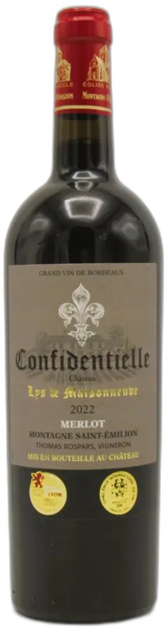 photo du vin Confidentielle Chateau Lys de Maisonneuve