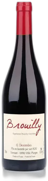 vue du vin Brouilly Aoc Vin Rouge du Beaujolais Sans Sulfites Ajoutés