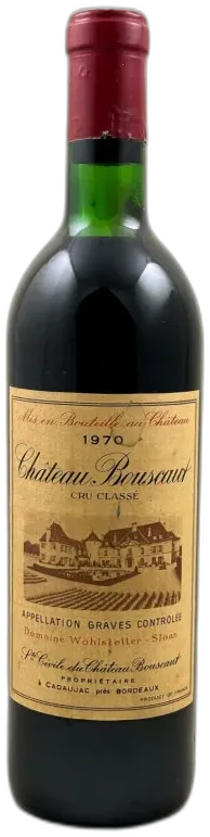 capture du vin Bouscaut Pessac Léognan 1970