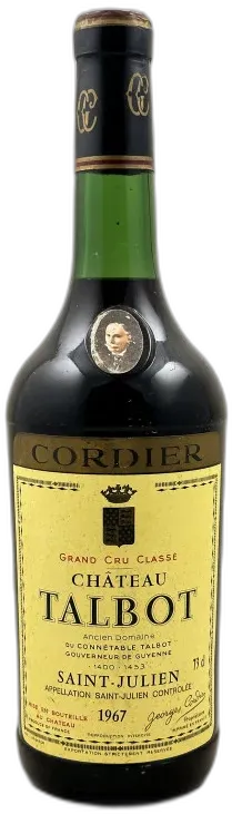 capture du vin Talbot Saint Julien 1967