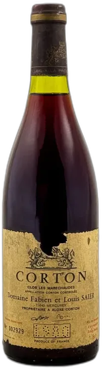photo du vin Domaine f & l Saier Corton "Clos les Maréchaudes" 1980