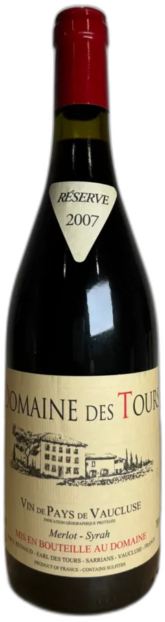 vue du vin Rayas Domaine des Tours Reserve Merlot Syrah 2007