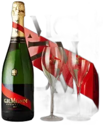 photo du vin Champagne Mumm Cordon Rouge Brut 2 Fluttes