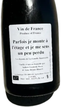 image du vin Anders Frederik Steen & Anne Bruun Blauert Vin de France Parfois je Monte à l’Étage et je me Sens un Peu Perdu