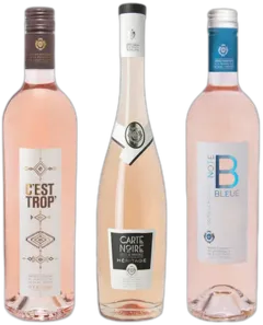 vue du vin Assortiment Plaisir 3 Vins Rosés de la Presqu’Île de Saint-Tropez