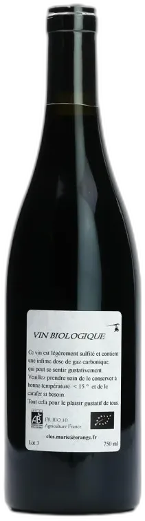 photo du vin l’Olivette Rouge Clos Marie