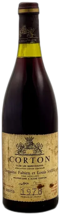 photo du vin Domaine f & l Saier Corton "Clos les Maréchaudes" 1978