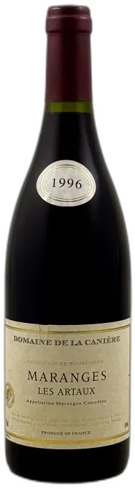 photo du vin Domaine de la Canière Maranges "les Artaux" 1996